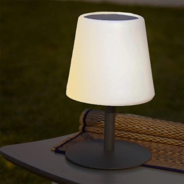 Lámpara de mesa solar y recargable - LUMISKY - STANDY TINY SOLAR - H25 cm - LED blanco cálido y blanco regulable 3