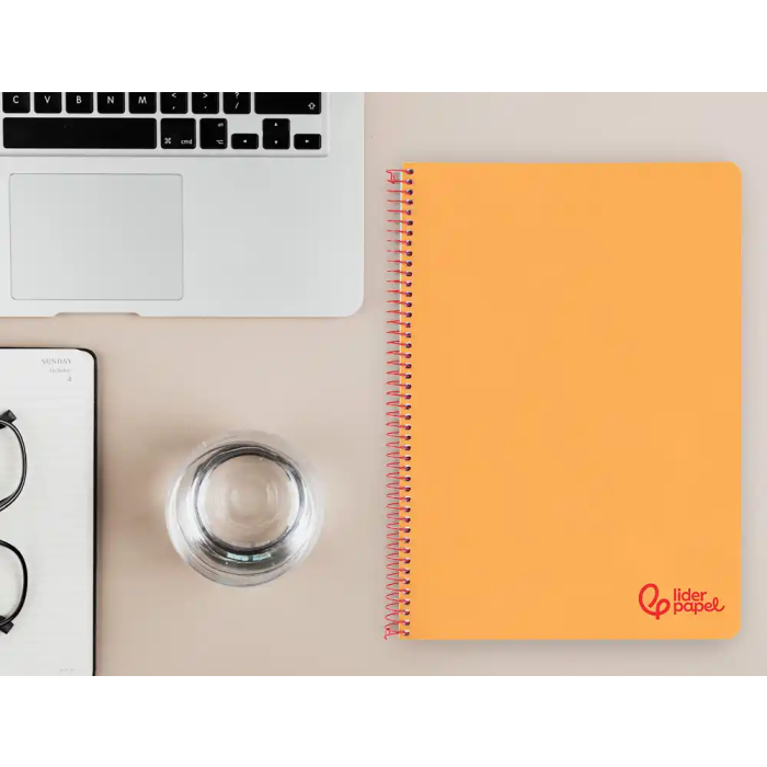 Liderpapel Cuaderno Espiral A4 Wonder Tapa Plástico 80 Hojas 90gr Pauta Estrecha 2,5mm con Margen Color Naranja 7