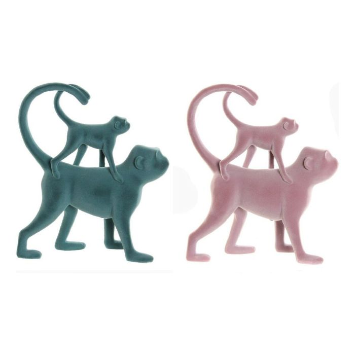 Figura Tropical DKD Home Decor Verde Rosa 8 x 27.5 x 22.5 cm (2 Unidades) Figura Tropical DKD Home Decor Verde Rosa 8 x 27.5 x 22.5 cm (2 Unidades)