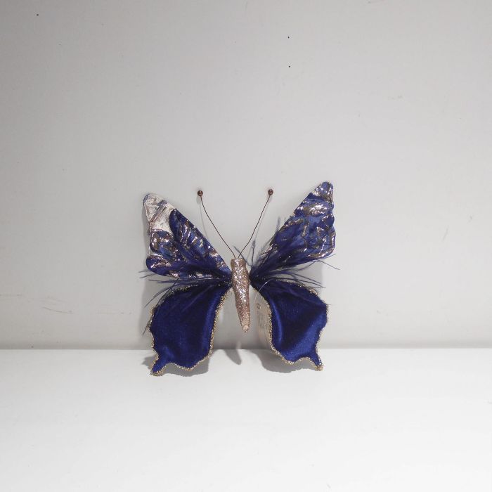 DKD Home Decor Figura de Navidad Moderna Mariposa de Poliéster Azul Celeste y Marino, 3x19x23cm (2 Unidades, Diseño Surtido) 2 DKD Home Decor Figura de Navidad Moderna Mariposa de Poliéster Azul Celeste y Marino, 3x19x23cm (2 Unidades, Diseño Surtido) 2