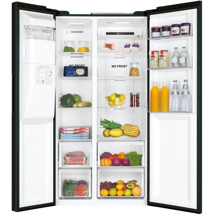 Frigorífico americano - HAIER - SBS 90 Serie 3 HSR3918EIPB - Clase E - 515 L - 180 x 90 x 65,9 cm - Negro 4 Frigorífico americano - HAIER - SBS 90 Serie 3 HSR3918EIPB - Clase E - 515 L - 180 x 90 x 65,9 cm - Negro 4