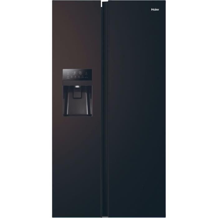 Frigorífico americano - HAIER - SBS 90 Serie 3 HSR3918EIPB - Clase E - 515 L - 180 x 90 x 65,9 cm - Negro Frigorífico americano - HAIER - SBS 90 Serie 3 HSR3918EIPB - Clase E - 515 L - 180 x 90 x 65,9 cm - Negro