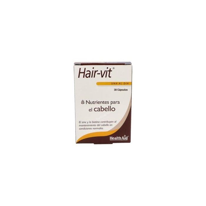 Health Aid Hair-Vit 30 Comprimidos - Vitaminas B, Biotina y Zinc para un Cabello Saludable
