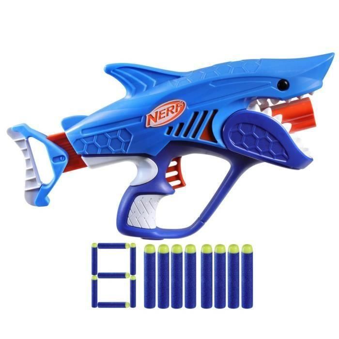 Pistola nerf sharkfire 23x40 cm ¡con un diseño impresionante de tiburón!