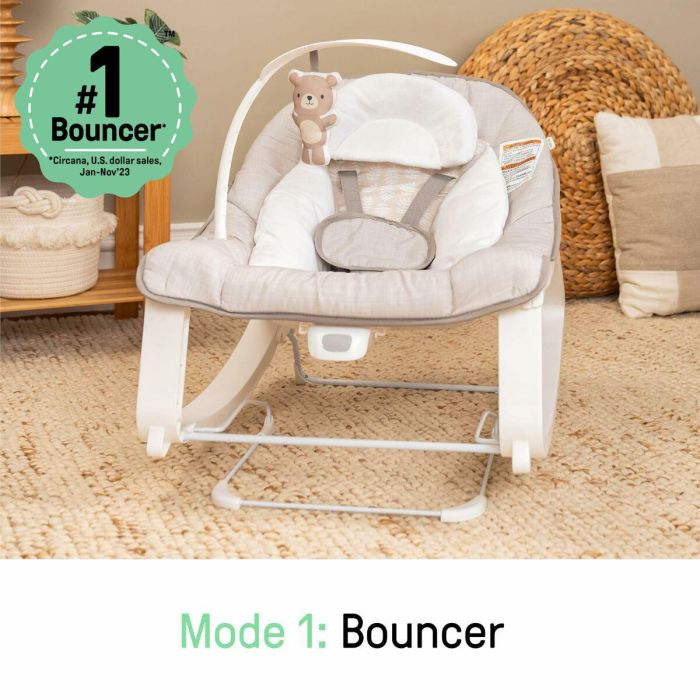 Ingenuity ING17499 Mecedora para bebé 3 en 1 Keep Cozy - Linden - 3 posiciones, arco con peluches extraíbles, hasta 18 kg 7