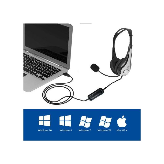 Ewent Auricular Ew3565 USB con Micrófono, Diadema Ajustable, Almohadillas Suaves, Ideal para Gaming, Música y Videoconferencias 2 Ewent Auricular Ew3565 USB con Micrófono, Diadema Ajustable, Almohadillas Suaves, Ideal para Gaming, Música y Videoconferencias 2