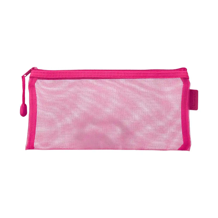 Liderpapel Bolsa zipper bag ticket poliester transpirable multiusos 230x115 mm rosa 1