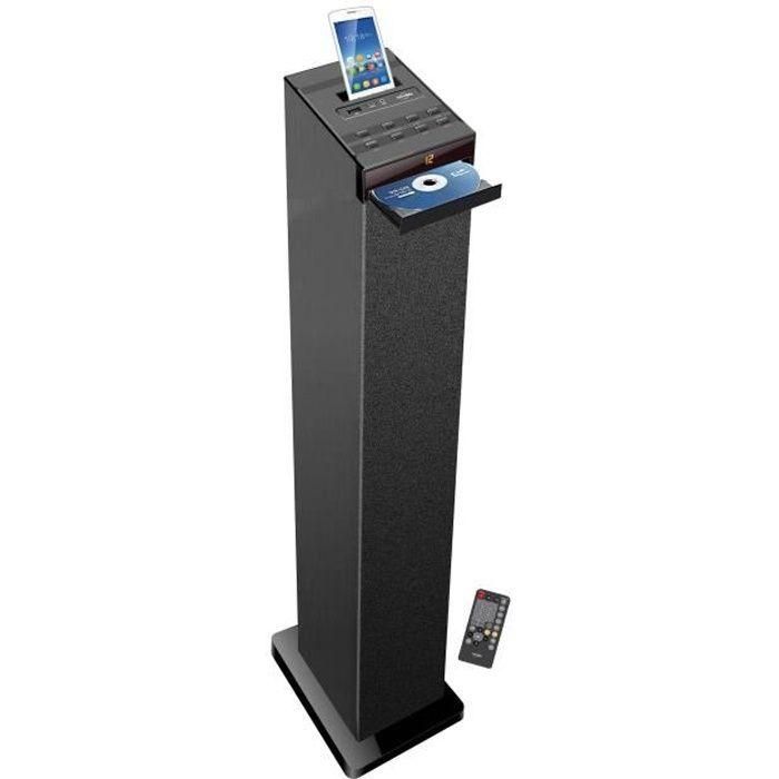 INOVALLEY HP32CD - Torre de sonido Bluetooth, reproductor de CD, USB - Negro INOVALLEY HP32CD - Torre de sonido Bluetooth, reproductor de CD, USB - Negro