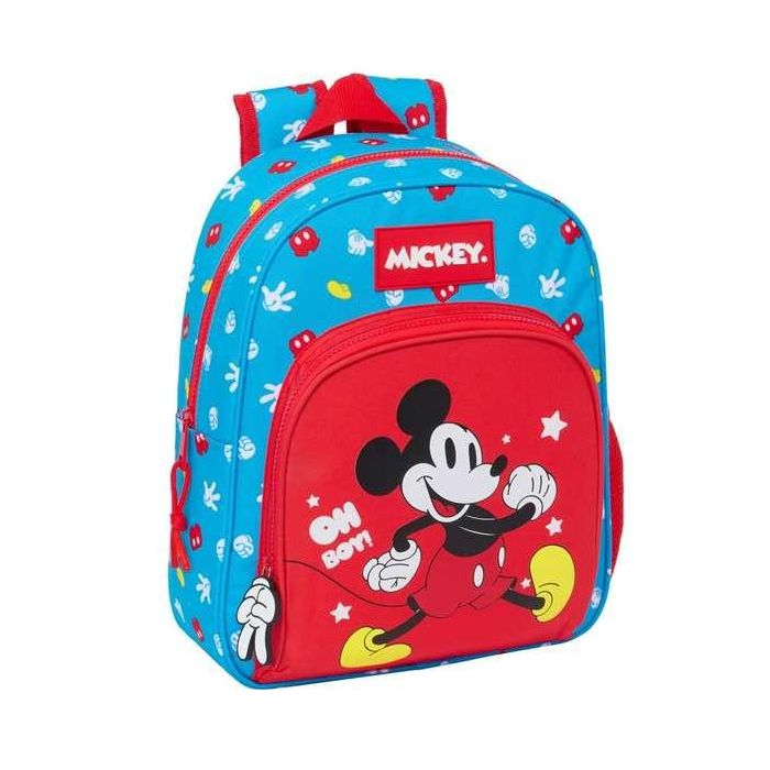 Mochila Escolar Mickey Mouse Clubhouse Fantastic Azul Rojo 28 x 34 x 10 cm