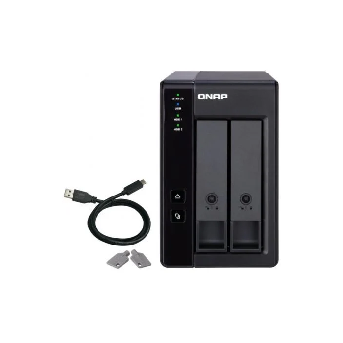 Qnap TR-002 DAS Caja de Expansión RAID USB Tipo C de 2 Bahías 3.5"/2.5" Formato Torre