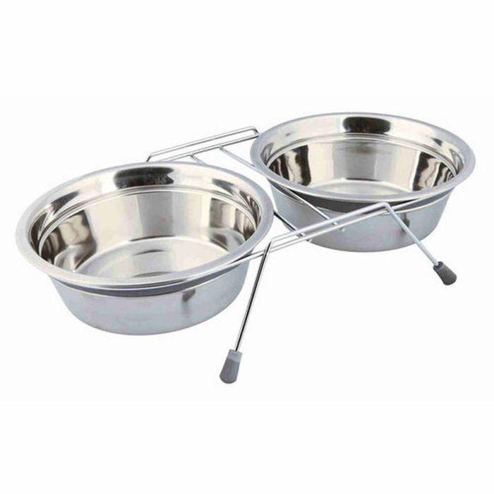 Comedero para Perro Trixie Acero Inoxidable Doble 1,5 L 2 × 1,5 L 2 Comedero para Perro Trixie Acero Inoxidable Doble 1,5 L 2 × 1,5 L 2