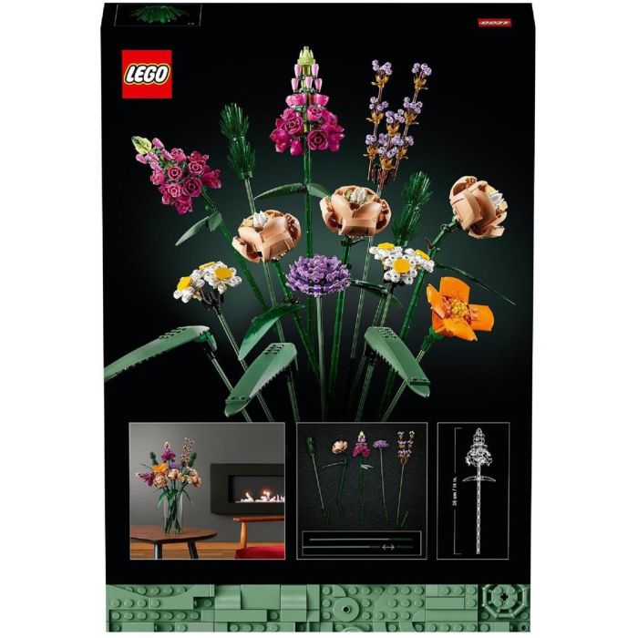 LEGO 10280 Ramo de flores, flores artificiales, kit de decoración de flores para bricolaje, juego para adultos 3
