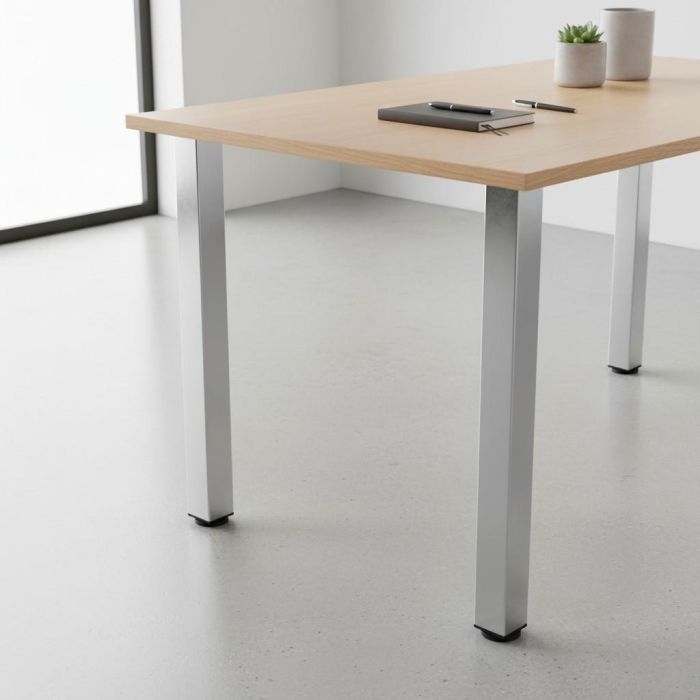 Herrajes Alk Rigo 60X60-710 Juego 4 Patas Regulables para Mesa Fija, Cromo 1