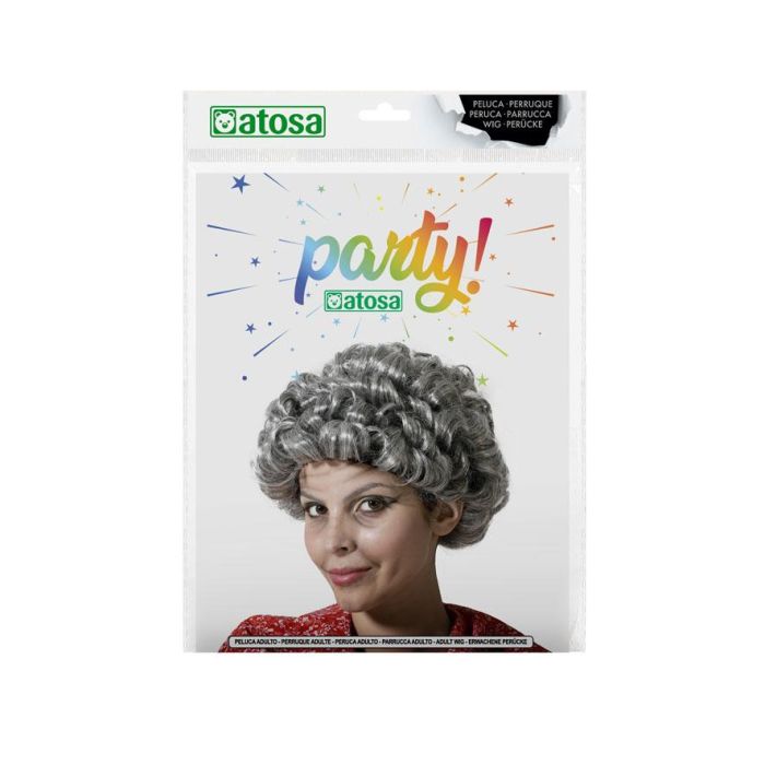 Peluca Anciana Gris 120gr - Rizos Cortos para Disfraz de Abuela o Personaje de Época / Teatro 1 Peluca Anciana Gris 120gr - Rizos Cortos para Disfraz de Abuela o Personaje de Época / Teatro 1