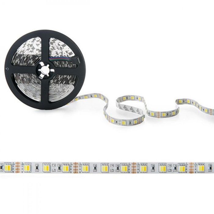 Tira de 60 LEDs 72W 4.000Lm CRI85 6000ºK SMD5050 12VDC IP20 Cálido/Frío x5M 40.000H  [CA-5050-12VCWWW-IP25] 1