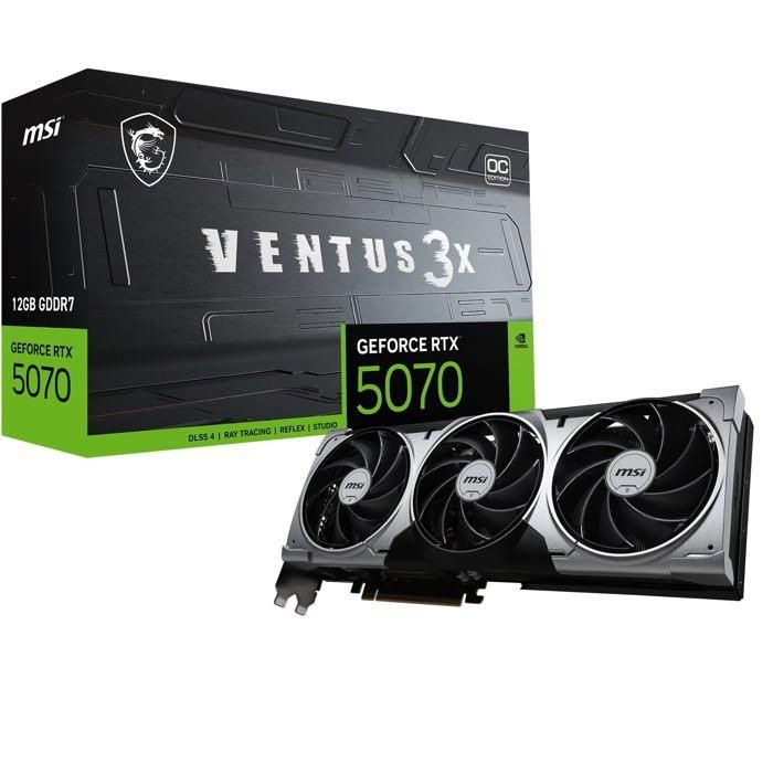 MSI MSI1744399805924 Tarjeta Gráfica VENTUS GeForce RTX 5070 12 GB GDDR7, 3 Ventiladores, Overclocking
