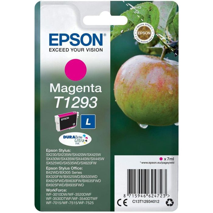 Epson Cartucho Tinta T129340 Magenta 11.2 mL para SX420W, SX425W, SX525WD, SX620FW, B42WD, BX305F, BX305FW, BX320FW, BX525WD, BX625FWD, BX925FWD 1