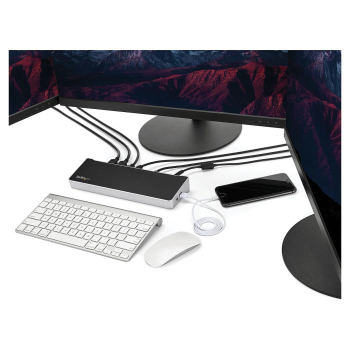 Hub USB Startech DK30CH2DEPUE Negro Negro/Plateado Plateado 100 W 4 Hub USB Startech DK30CH2DEPUE Negro Negro/Plateado Plateado 100 W 4