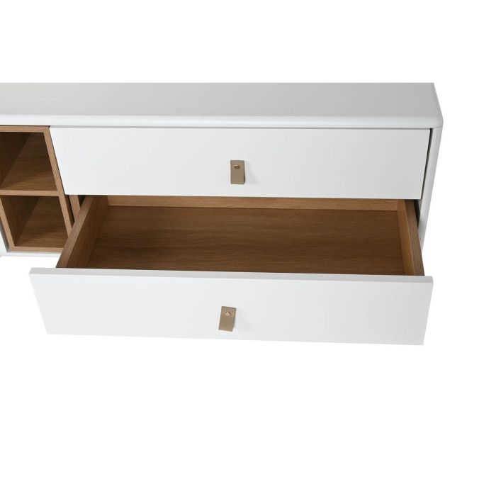 Mueble de TV Home ESPRIT Blanco Natural Polipropileno Madera MDF 140 x 40 x 55 cm 4 Mueble de TV Home ESPRIT Blanco Natural Polipropileno Madera MDF 140 x 40 x 55 cm 4