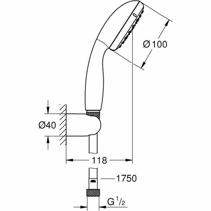 GROHE - Set de ducha de 1 chorro con soporte de pared 1