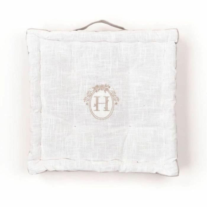 Today TOD1700239448367 Cojín de suelo CHARME Slub Chambray Bordado Berenice 40x40x10 cm