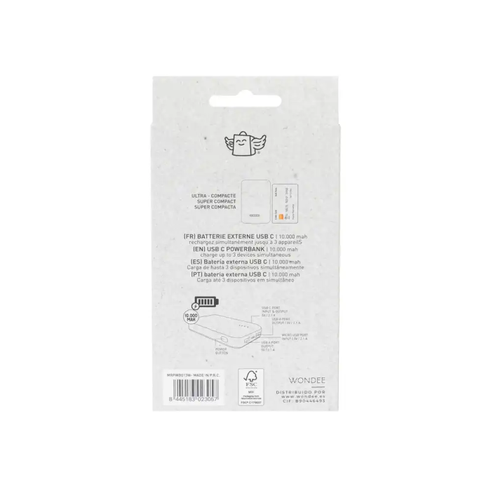 Wondee Batería Externa 10.000 mAh Panda Rojo - Energía Extra con Divertido Diseño 5