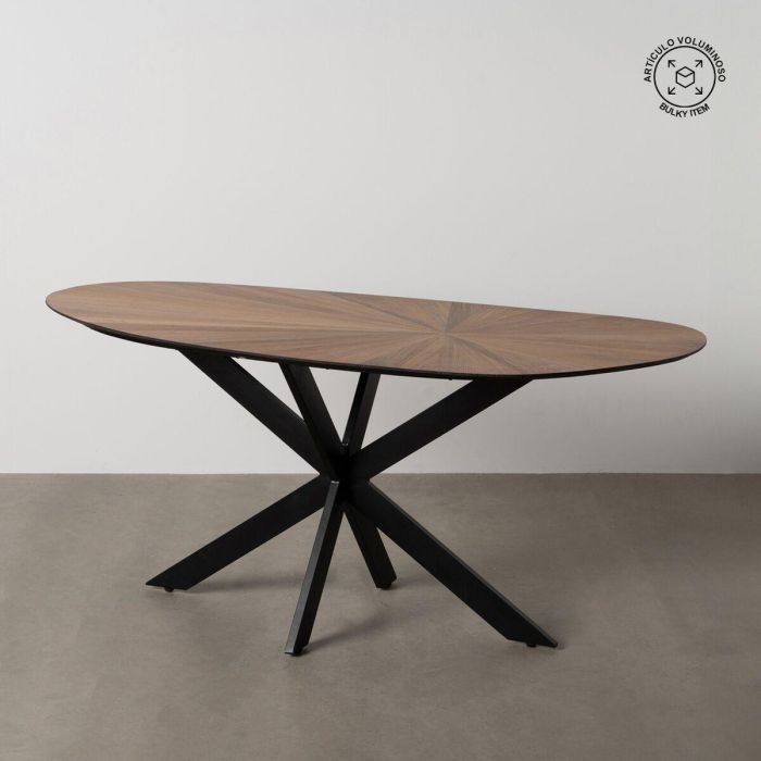 Mesa de Comedor Negro Natural Hierro 178 x 80 x 77 cm 7