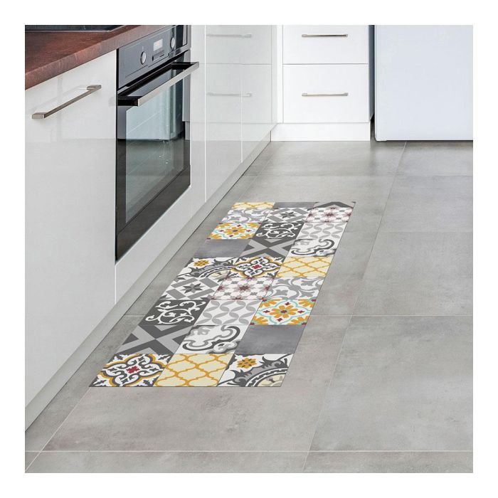 Cintacor - Stor Planet Alfombra Vinílica Croma Patch Gris-Ámbar 50 x 140 cm Antideslizante Lavable PVC 1