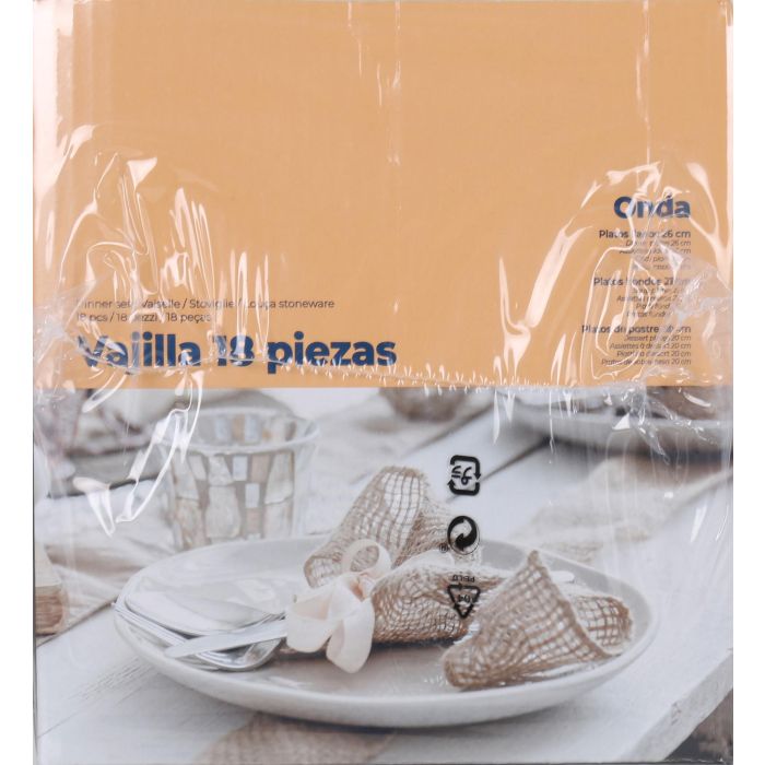 Vajilla Onda 18 Piezas Ivory Brillo Redonda - Santa Clara (2 Unidades) 2 Vajilla Onda 18 Piezas Ivory Brillo Redonda - Santa Clara (2 Unidades) 2