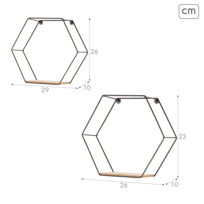 Estantería Max Home Hierro Madera MDF 29 X 26 X 10 CM (6 Unidades) 3