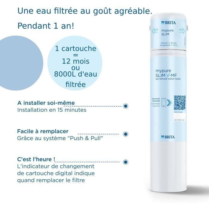 Sistema de filtración de agua - BRITA - Mypure SLIM V-MF - 2 presiones - Max 6,9 bar - 8000 L de agua filtrada / 12 meses 2 Sistema de filtración de agua - BRITA - Mypure SLIM V-MF - 2 presiones - Max 6,9 bar - 8000 L de agua filtrada / 12 meses 2