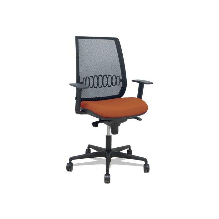 Silla Piqueras Y Crespo Alares Brazos Regulables Ergonomica Mecanismo Sincro Respaldo Malla Negra Asiento Tapizado Bali Marron