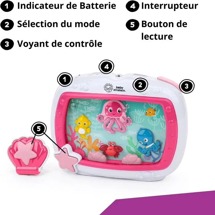 Baby Einstein Luz de noche para bebé - Sueños marinos rosas, BAB0074451174283 - Luz, sonido, música y sonidos relajantes del océano Baby Einstein Luz de noche para bebé - Sueños marinos rosas, BAB0074451174283 - Luz, sonido, música y sonidos relajantes del océano