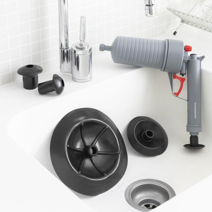 Pistola Desatascadora de Aire Comprimido Universal con Adaptadores KlinGun InnovaGoods 8 Pistola Desatascadora de Aire Comprimido Universal con Adaptadores KlinGun InnovaGoods 8