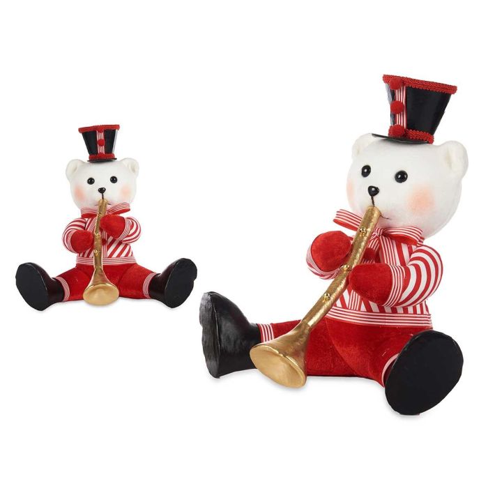Figura Oso Navideño Sentado con Trompeta 32 cm - Krist+ (2 Unidades) Figura Oso Navideño Sentado con Trompeta 32 cm - Krist+ (2 Unidades)