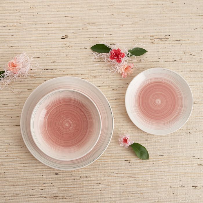 Plato Llano Quid Velvet Rosa Cerámica Ø 27 cm (12 Unidades) 4