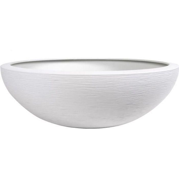 Eda Macetero Serie Lavabo Graphit Ø59cm 39L - Blanco encalado Moderno - Doble Pared, Anti-UV, Interior/Exterior, Retención agua Eda Macetero Serie Lavabo Graphit Ø59cm 39L - Blanco encalado Moderno - Doble Pared, Anti-UV, Interior/Exterior, Retención agua