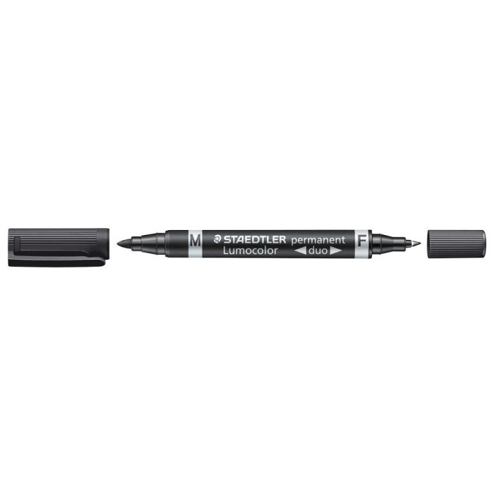 Rotulador Staedtler Lumocolor Permanente Duo 348 Negro Punta F 0,6 mm Punta M 1,5 mm 10 unidades 1