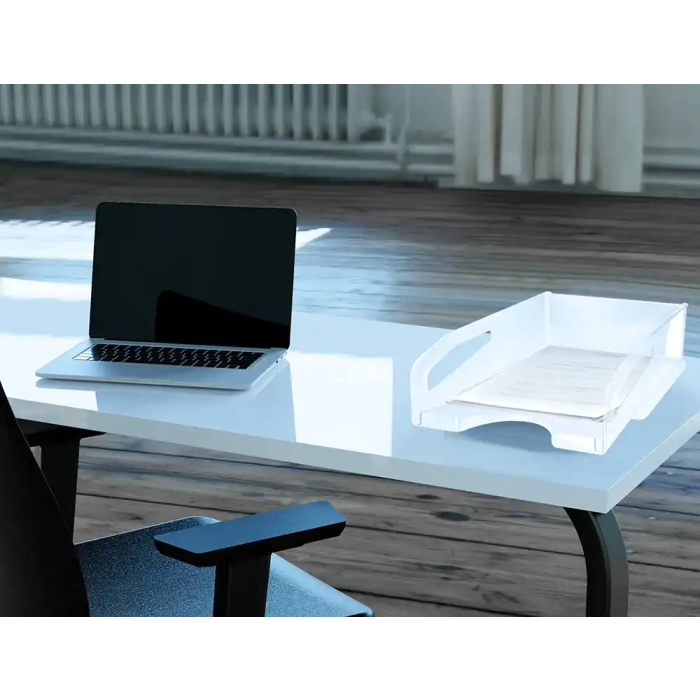 Q-connect Bandeja sobremesa plástico gran capacidad con asa transparente 386x270x115mm 5