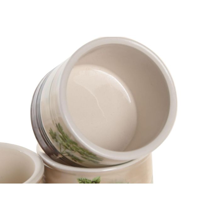 Macetero Cottage DKD Home Decor Verde Marron 13.6 x 11.8 x 13.6 cm Set de 3 (3 Unidades) 3