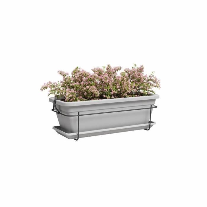 Jardinera - ARTEVASI - VENEZIA balcón KIT - 50 ma - Gris claro 1