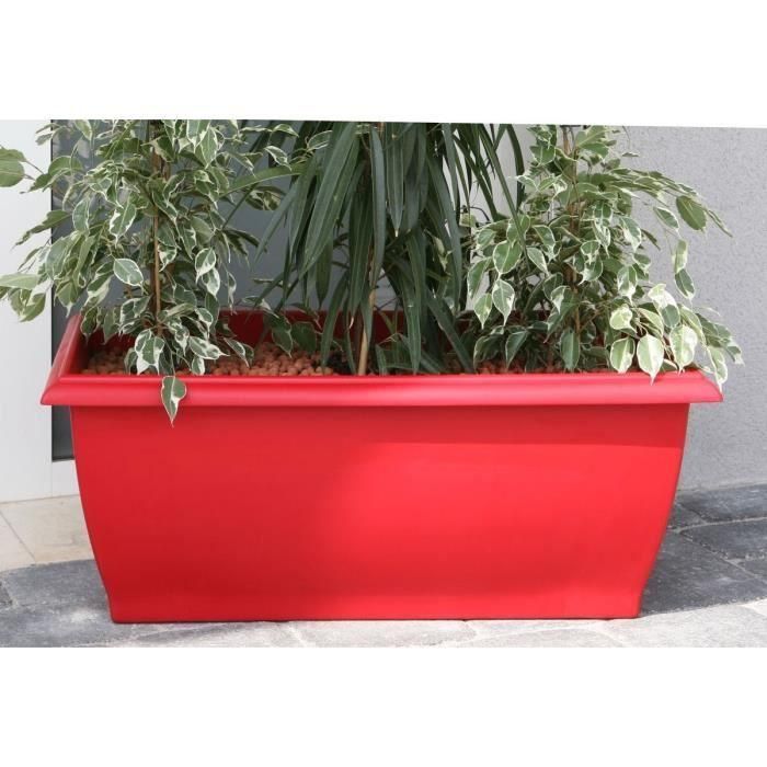 RIVIERA Jardiniere Evolution - 80 x 40 x H 32 cm - 64 L - Rojo RIVIERA Jardiniere Evolution - 80 x 40 x H 32 cm - 64 L - Rojo