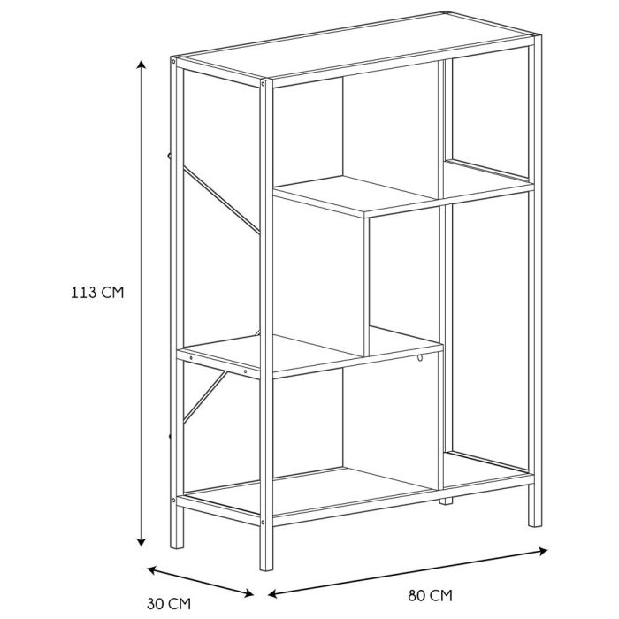 Estantería 80X30X113 Home Deco Factory cm EDISON  4