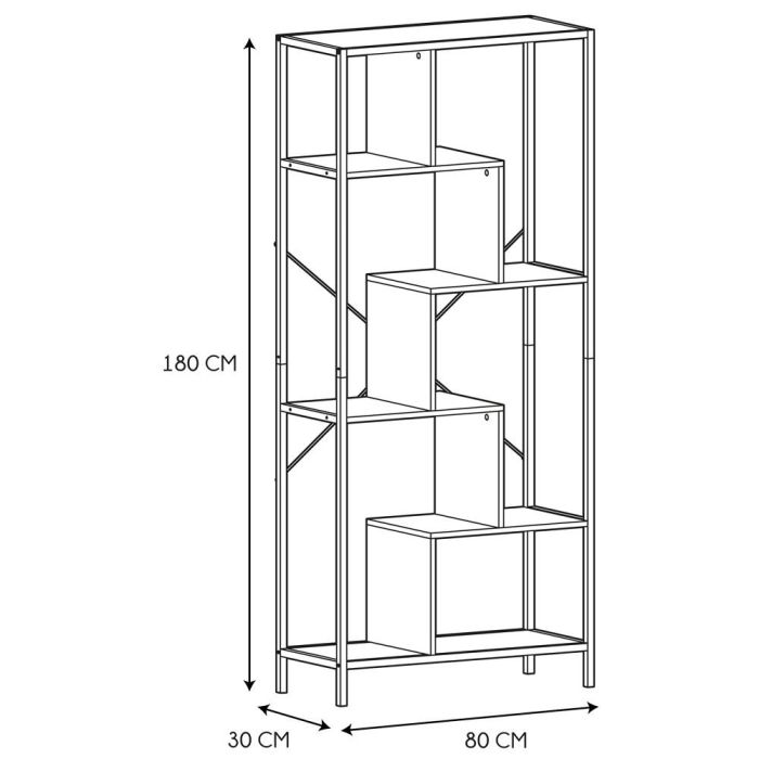 Estantería 80X30X180 Home Deco Factory cm EDISON  4