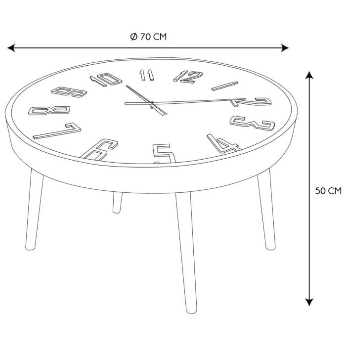 Mesa Auxiliar Reloj Home Deco Factory diámetro 70 cm  5