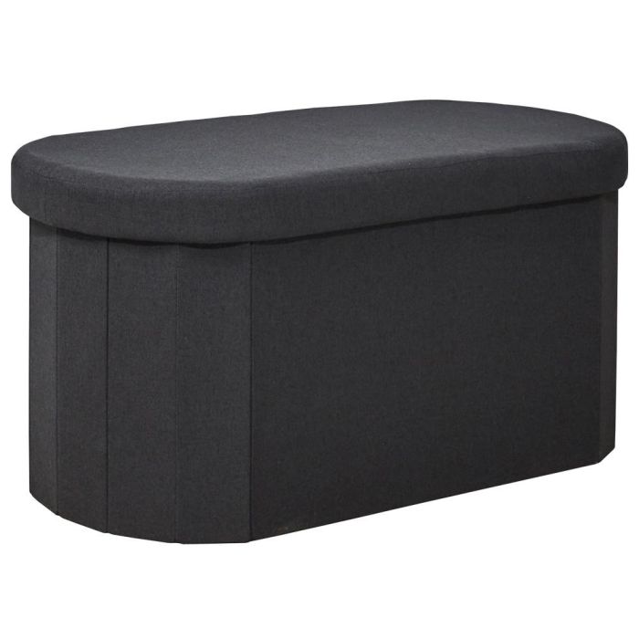 Banco-Puf Plegable Negro Oval Home Deco Factory