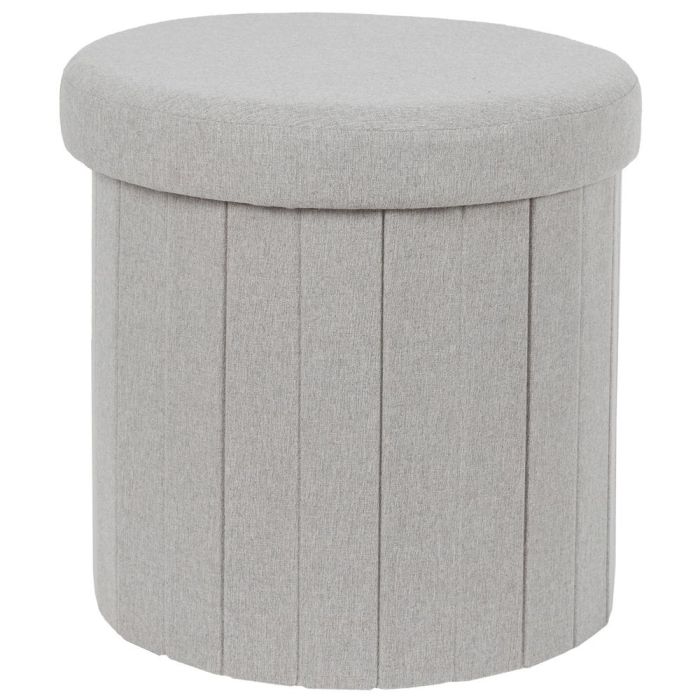 Caja-Puf Plegable Gris Home Deco Factory diámetro 38 cm