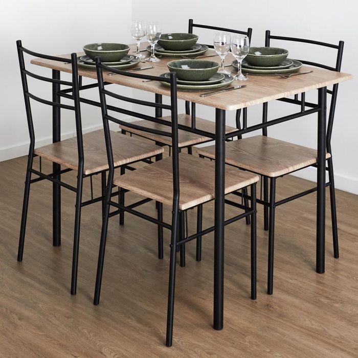 Juego De Mesa Con 4 Sillas Loka Home Deco Factory 5