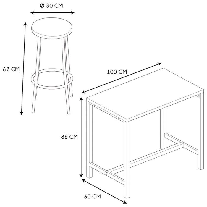 Juego De Mesa Con 4 Taburetes Loka Home Deco Factory 6