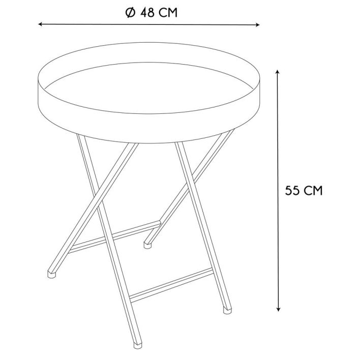 Mesa Metal Plegable Home Deco Factory diámetro 48 cm  6